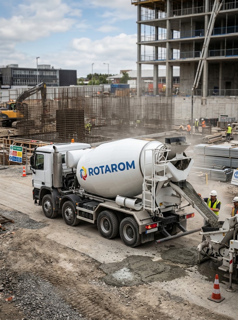 Livrare beton ROTAROM pe șantier